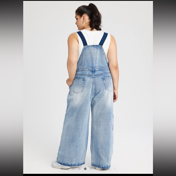 Women's Blue Denim Overalls - Picture 2 of 6